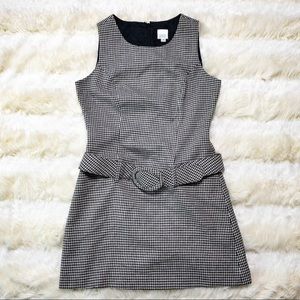 Vintage A.R.B Design Belted Dark Academia Houndstooth Mini Dress Size 8